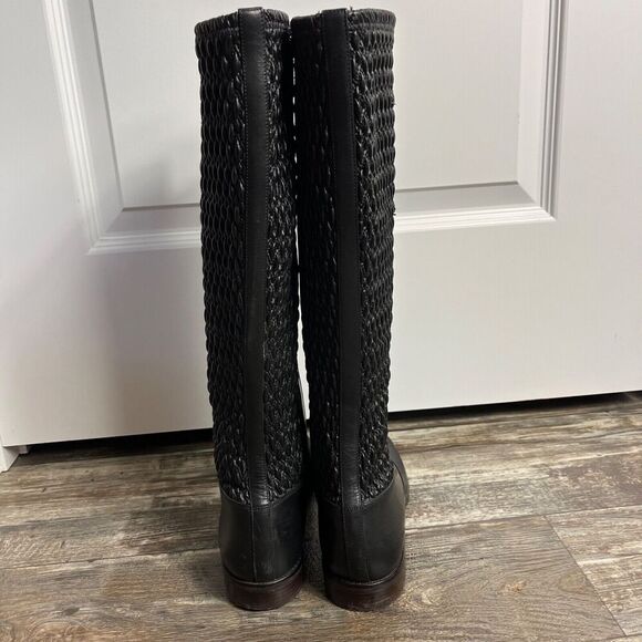 Cole Haan Elverton Knee High Boot Black Leather Women's 10 B Riding - Picture 3 of 16